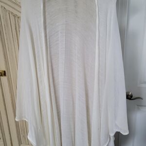 Lightweight White Drape Cardigan